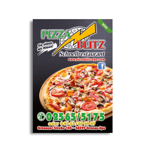 Bild der Speisekarte vom PizzaBlitz